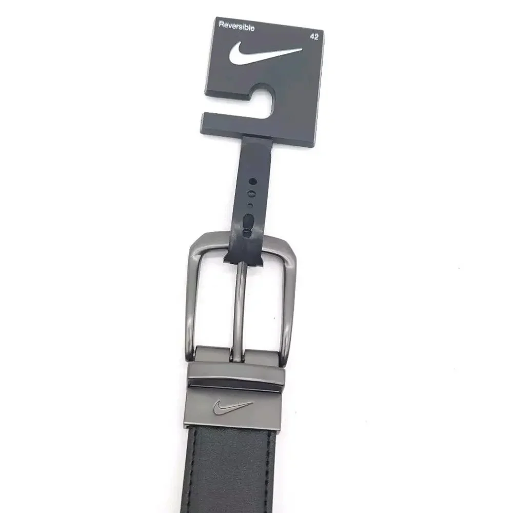 Nike (Mens Size 42) Reversible Golf Dress Belt Brown Black Synthetic Leather New
